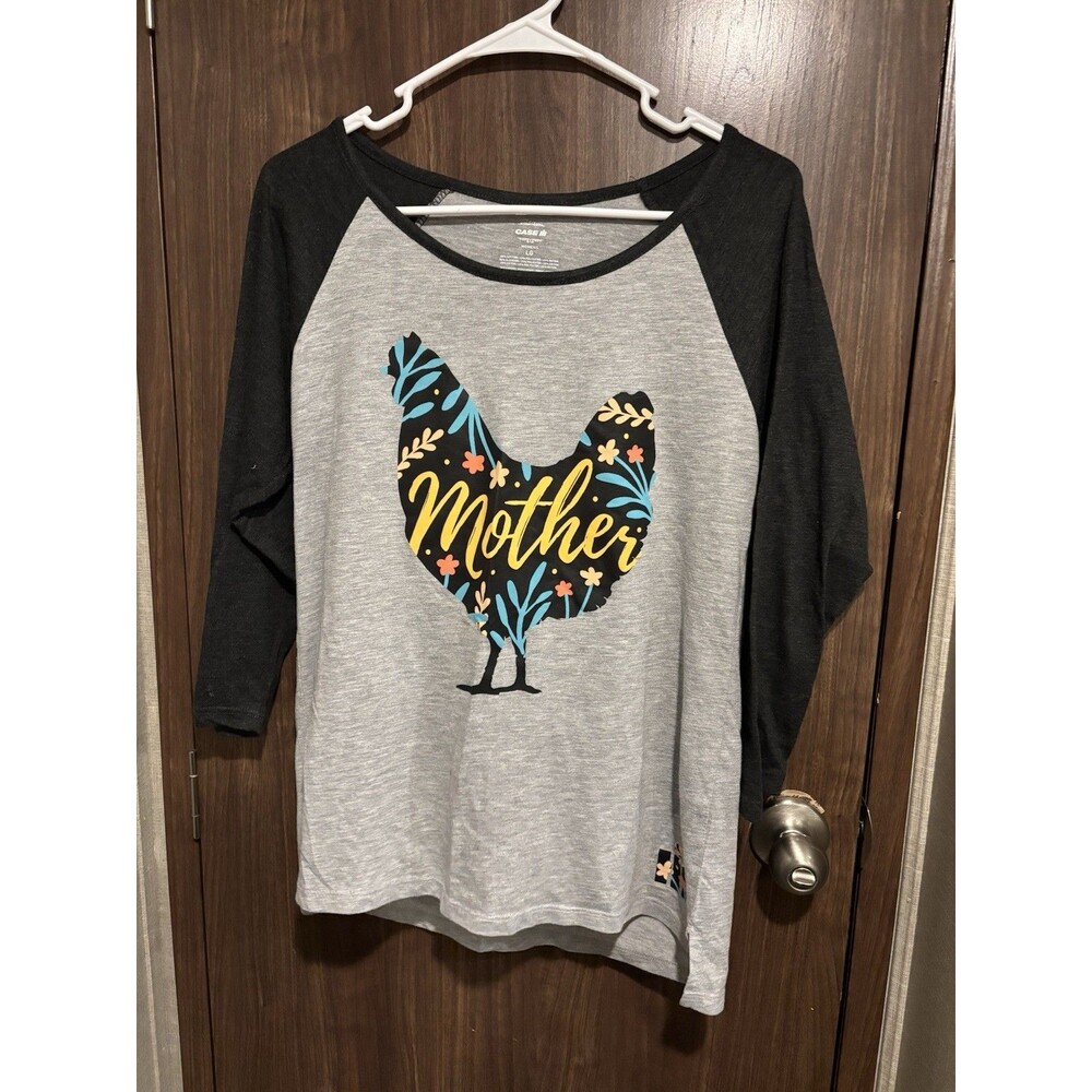 Case IH Women’s Mother Hen Shirt 3/4 Sleeve T-Shirt Size Large